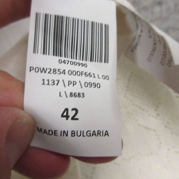 120% Lino Womens Linen Blend Pants size 42 Metallic Trousers Resort Island Coast - Picture 4 of 11